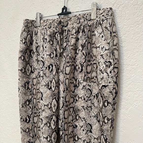 JOE B JOE BENDASSET Snake Print Jogger Pants Womens XL Elastic Waist Drawstring - Picture 2 of 6